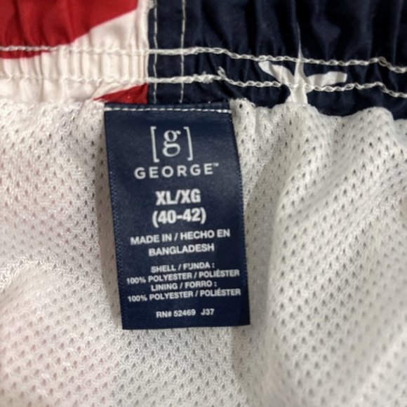 Patriotic Men's Swim Trunks XL Stars and Stripes Shorts Mesh Lined Drawsting NEW - Picture 4 of 7